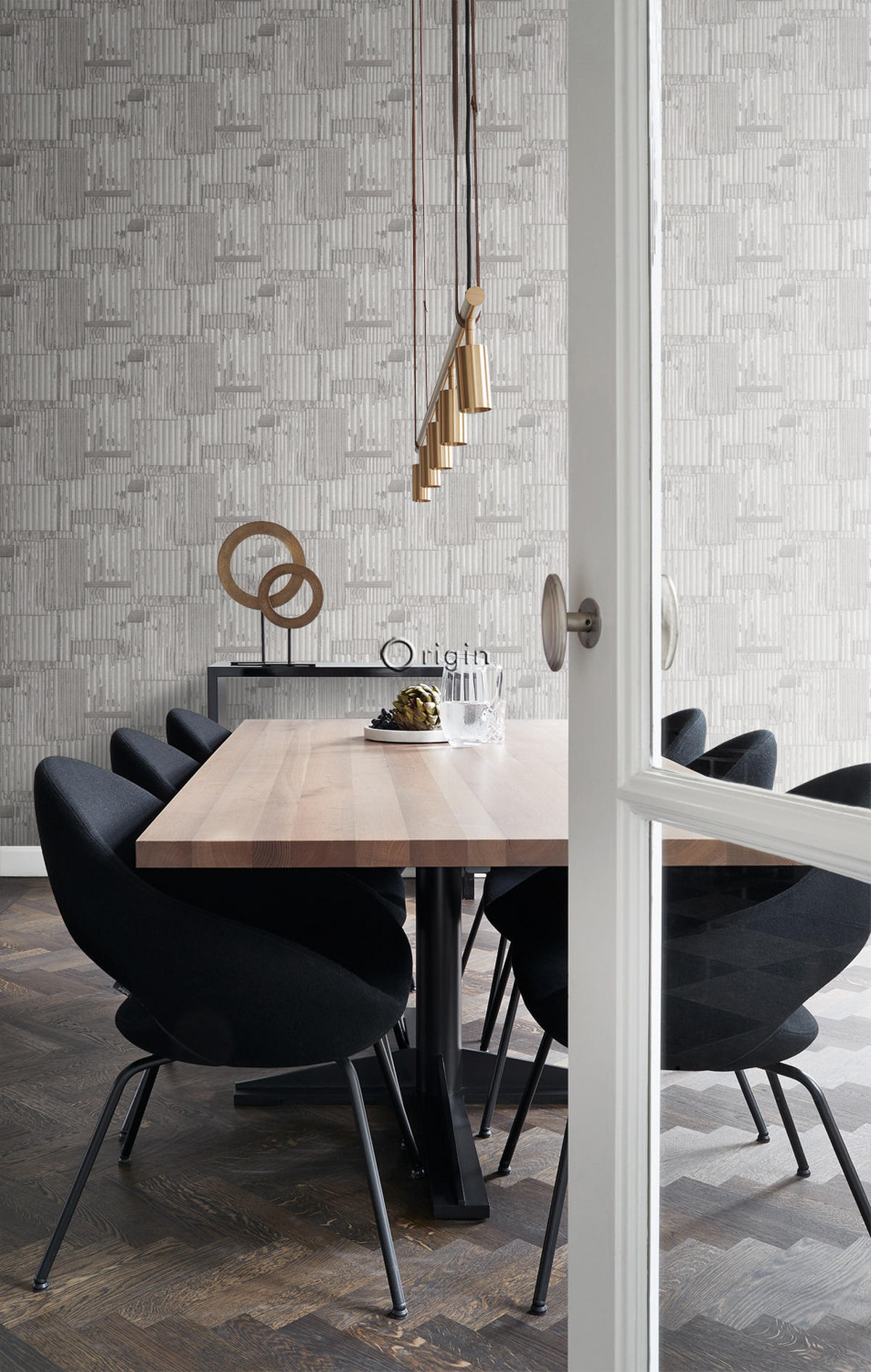 TAPETE industrielle Wellplatten aus Metall 3D 53 cm x 10.05 m - Grau, Papier (53/1000cm) - Origin Wallcoverings