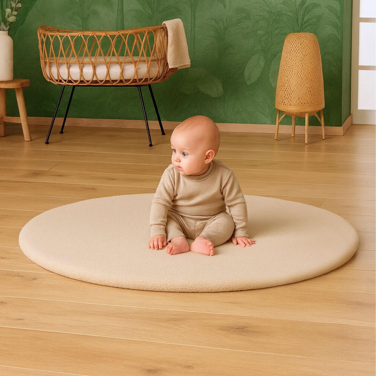 KRABBELDECKE Kinderteppich Teddy 2 in 1 - Beige, Textil (100/100cm) - nordic coast company