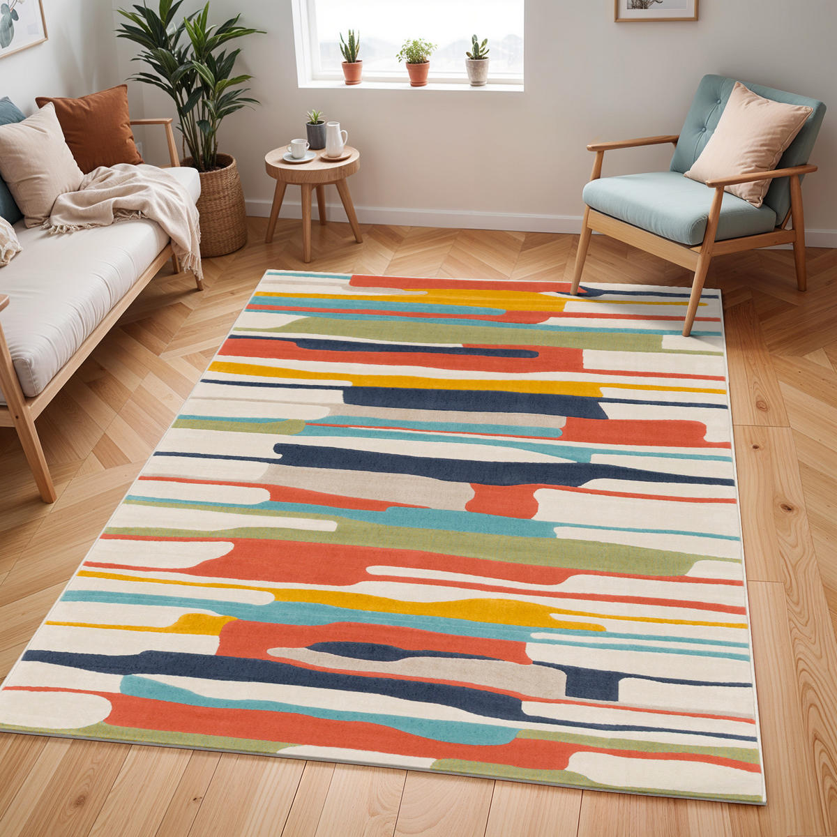 KURZFLORTEPPICH Anais 200/275 cm Koralle - Multicolor/Orange, Textil (200/275cm) - LIVABLISS