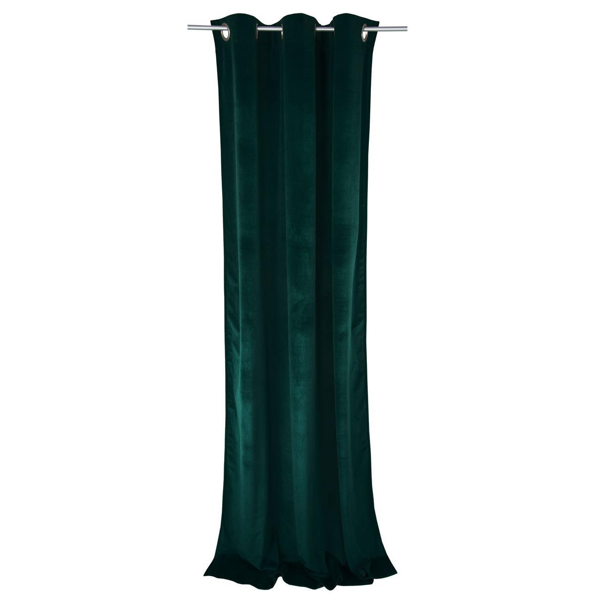BLICKDICHTER ÖSENVORHANG French Velvet - Hellgrün, Textil (135/0.5/245cm) - Tom Tailor