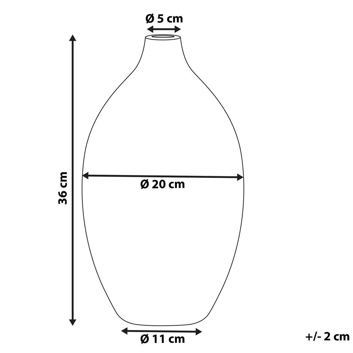 DEKOVASE Terrakotta weiß Baeza - Weiß, Stein (36cm) - Beliani