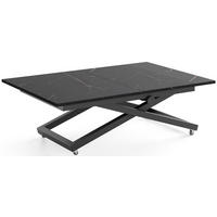 COUCHTISCH Axen höhenverstellbar ausziehbar, Schwarz Marmor Kupfer 120-160/80/38-75 cm - Schwarz/Braun, Holzwerkstoff/Metall (80/160/75cm) - WFL GROUP