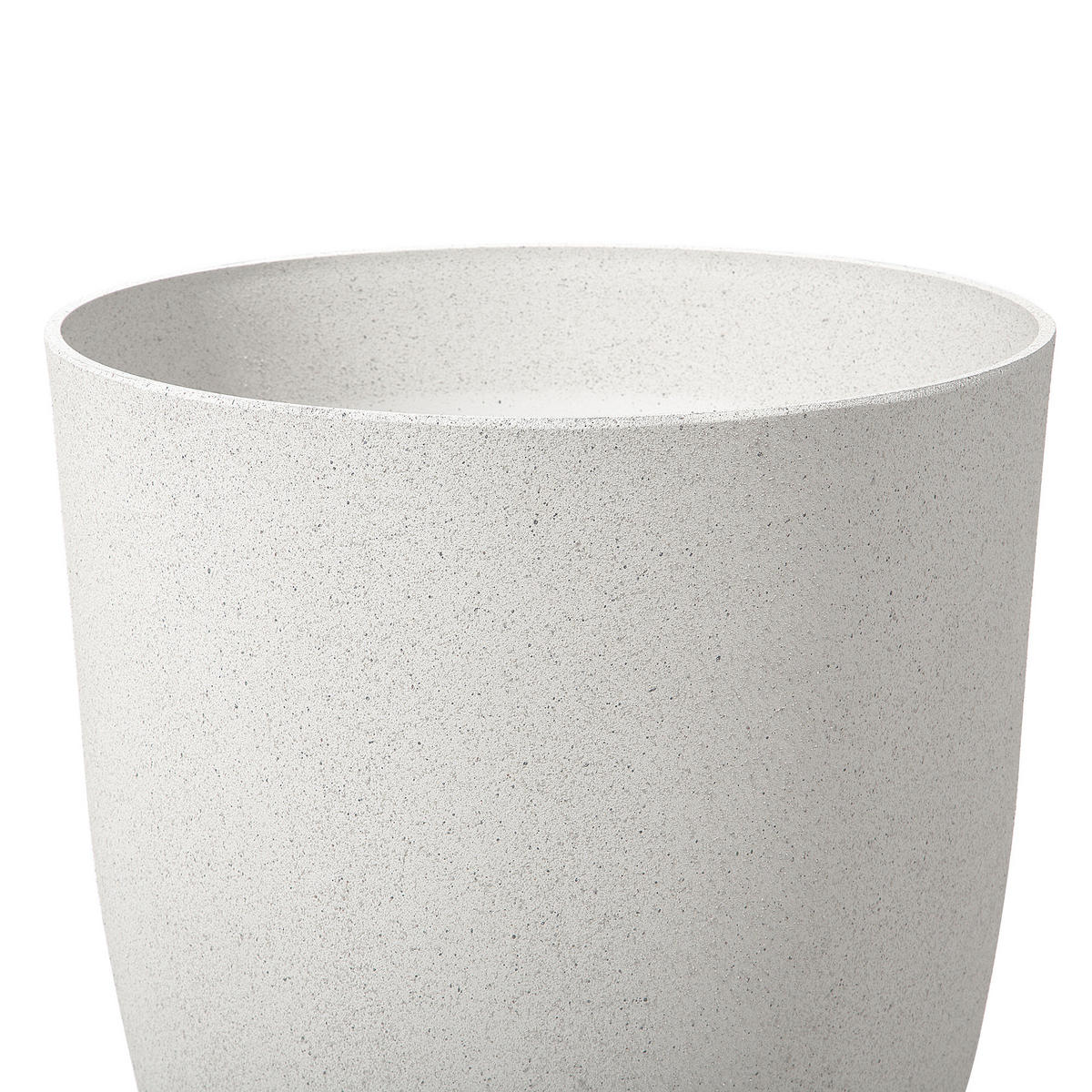 CVETLIČNI LONEC kremasto bela okrogel 43/43/52 cm Croton - bela, kamen (52cm) - Beliani