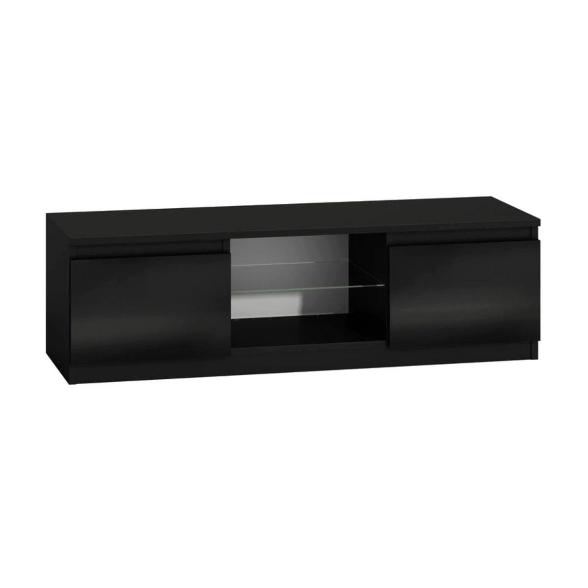 TV Lowboard Frank - Weiß Hochglanz/Anthrazit, Holzwerkstoff (140/36/40cm) - kommodly