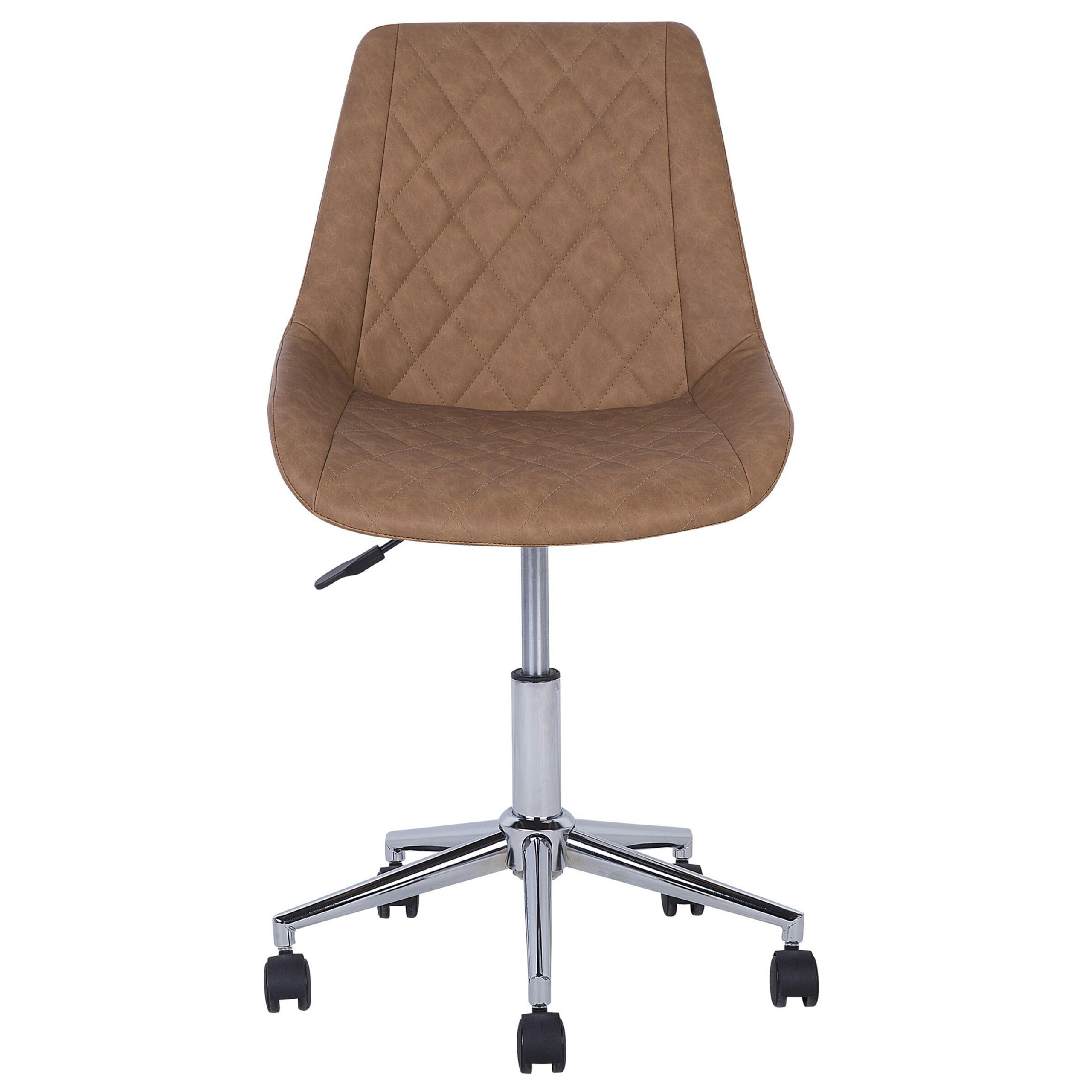BÜROSTUHL Kunstleder Braun Maribel - Braun, Textil/Metall (57/83/57cm) - Beliani