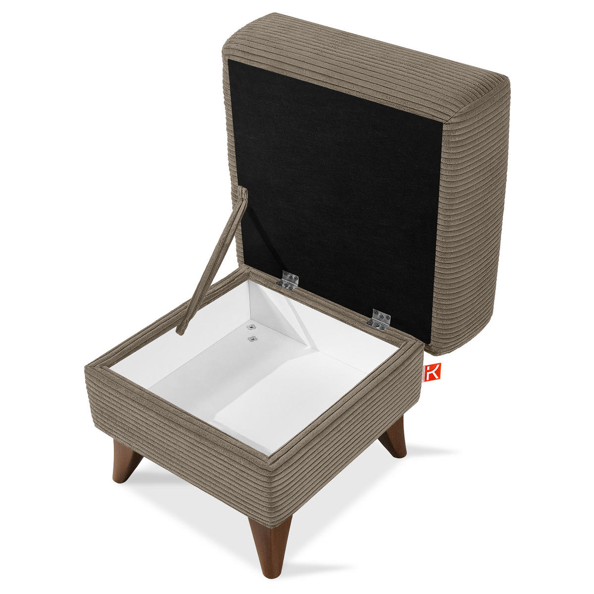 FUẞSTÜTZE GUSTAVO II, Beige - Beige/Braun, Holz/Holzwerkstoff (53/49/53cm) - KONSIMO®