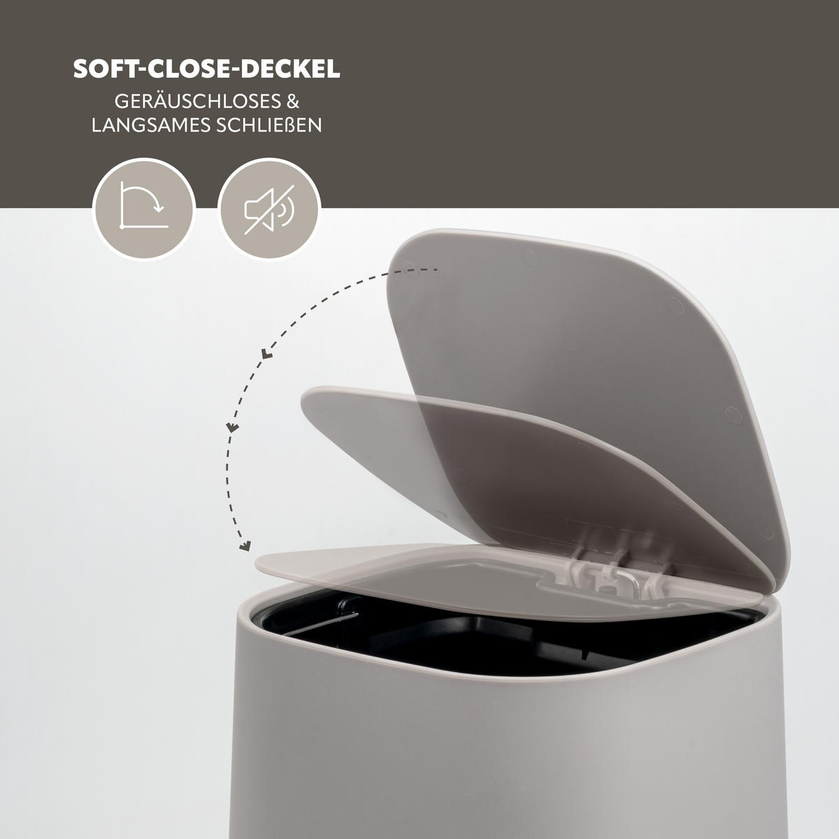 KOSMETIKEIMER VALONA, Kunststoff, taupe - Taupe, Kunststoff (24/25.5/21cm) - eluno