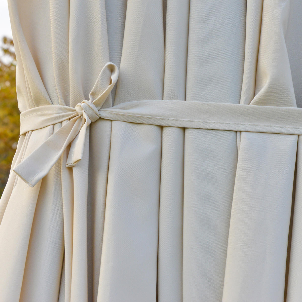 SONNENSCHIRM Doppelsonnenschirm Oval Cremeweiß - Beige, Metall (440/256cm) - ComfortXL