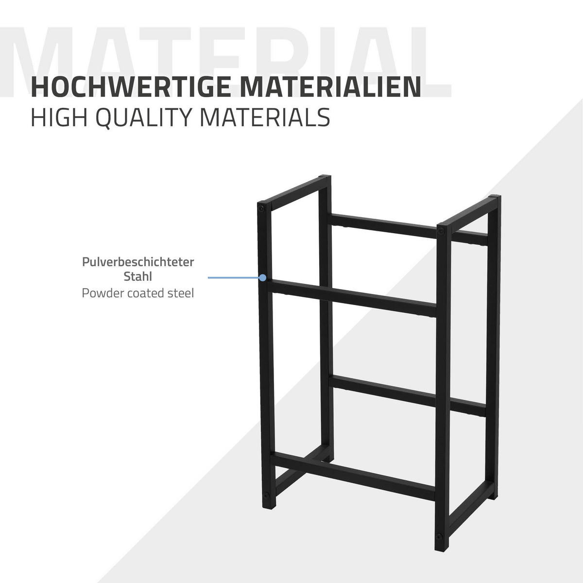 GETRÄNKEKISTENREGAL - Schwarz, Metall (31/75.5/47cm) - ML-DESIGN