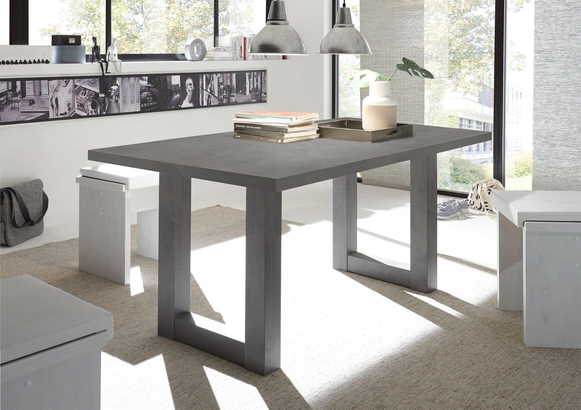 ESSTISCH ausziehbar Eila 3 160 x 90 x 75 Esszimmertisch Graphit - Grau, Holz (160/90/75cm) - 58aufmkessel