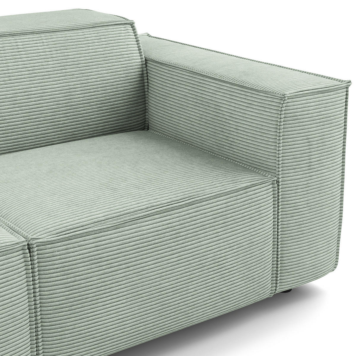 ECKSOFA mit Ottomane - Schwarz/Mintgrün, Kunststoff/Textil (260/234cm) - home24