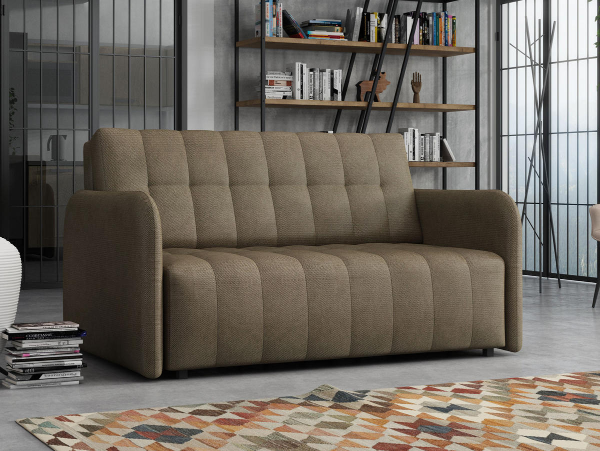 SCHLAFSOFA Viva Grand III - Hellbraun/Schwarz, Holz/Kunststoff (145/85/95cm) - MIRJAN24