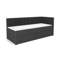 BOXBETT RICO 100/200 in Cord/Velours Anthrazit H3 links - Anthrazit, Holz/Holzwerkstoff (100/200cm) - Deine Möbel 24