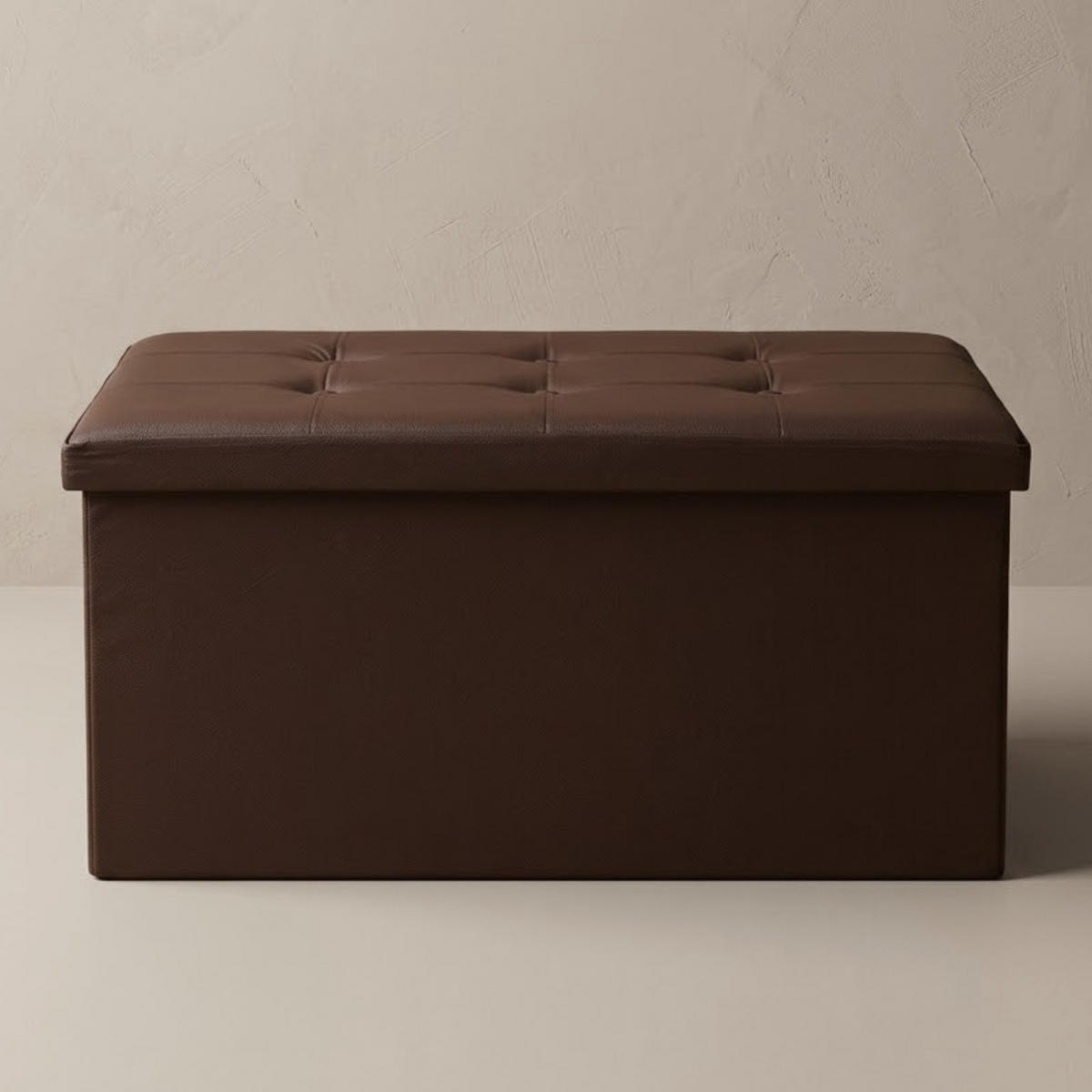 HOCKER mit Stauraum aus Kunstleder - Braun, Leder (40/40/80cm) - SCENA LIVING
