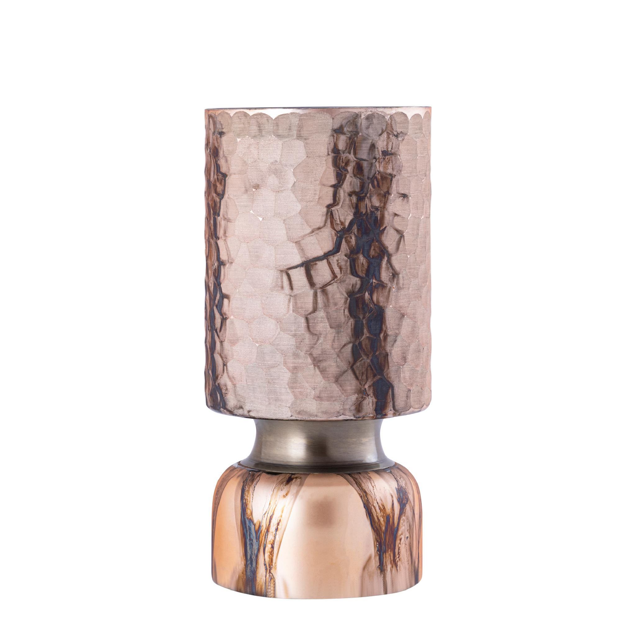 WINDLICHT Belinsu Braun 12/12/25cm - Braun, Glas (12/25/12cm) - PTMD Collection