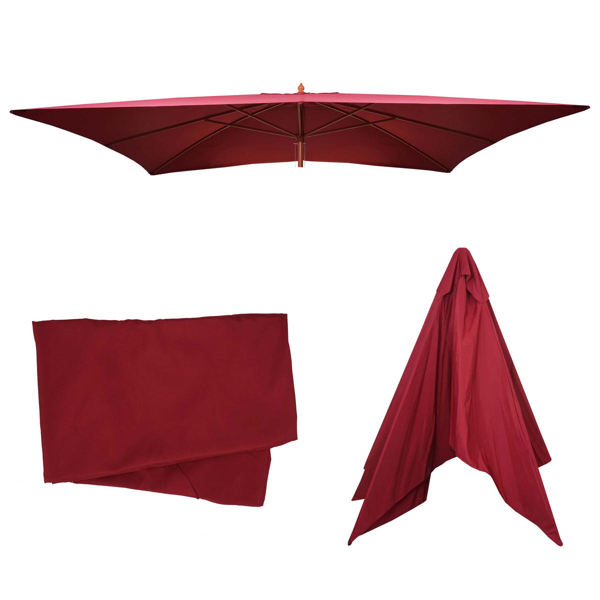 ERSATZ-BEZUG FÜR SCHIRM Bordeaux - Bordeaux, Textil (390/290cm) - MCW