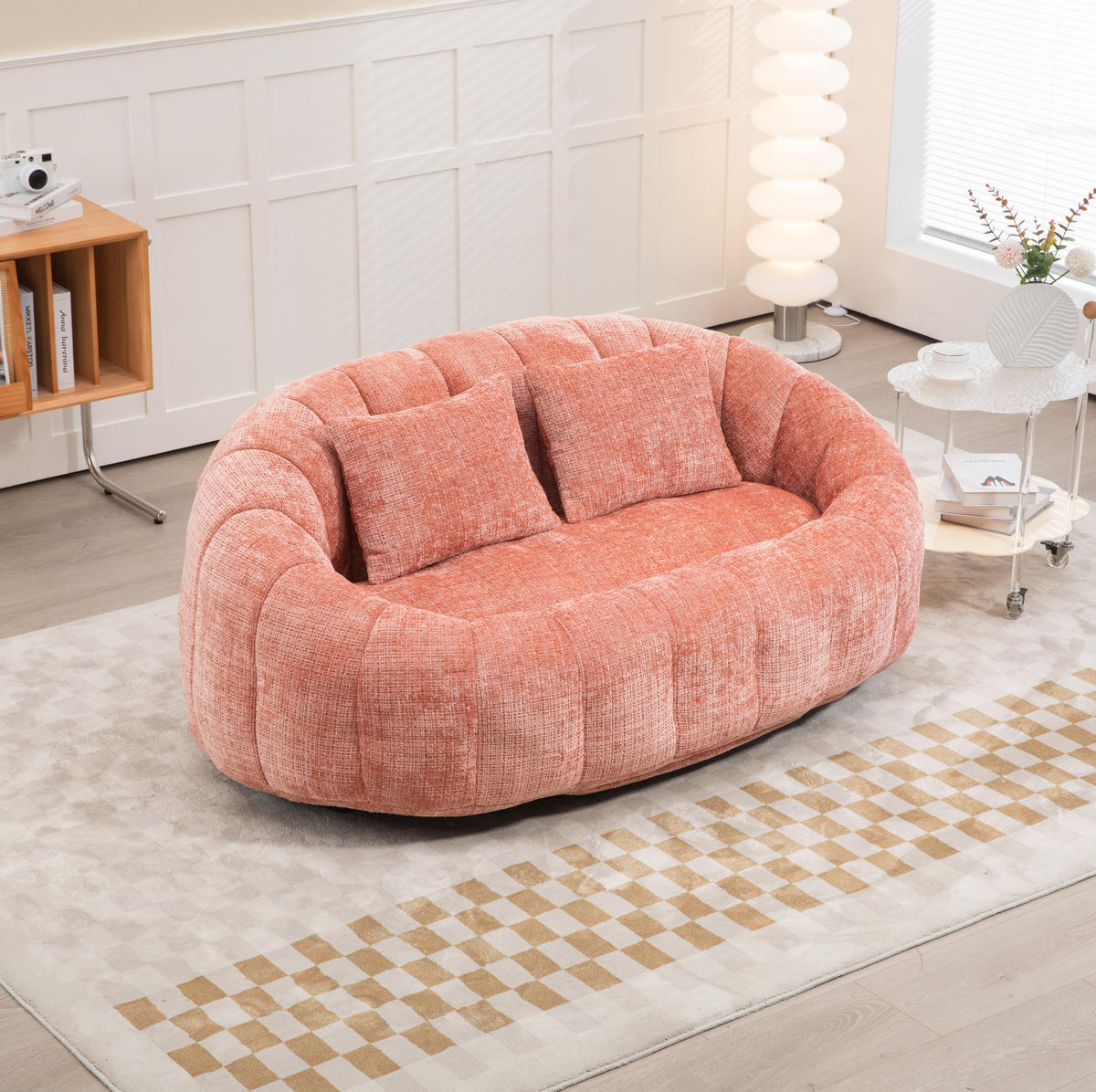 SITZSACK Chenille 150 x 95 x 63 cm Pink - Pink, Kunststoff (95/63/145cm) - Beauniv
