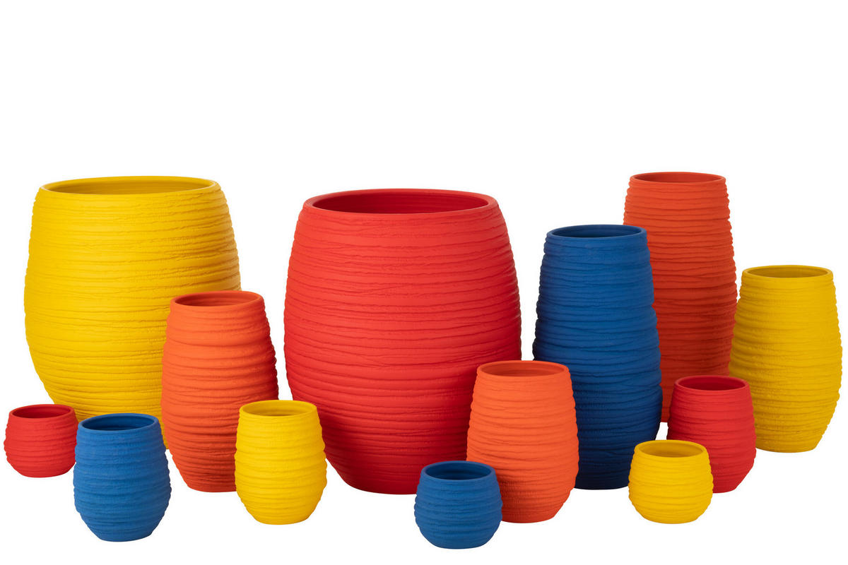 BLUMENTOPF FIESTA - Töpferei - Rot - L - Ø 44 cm - Rot, Keramik (44/60cm) - J-Line