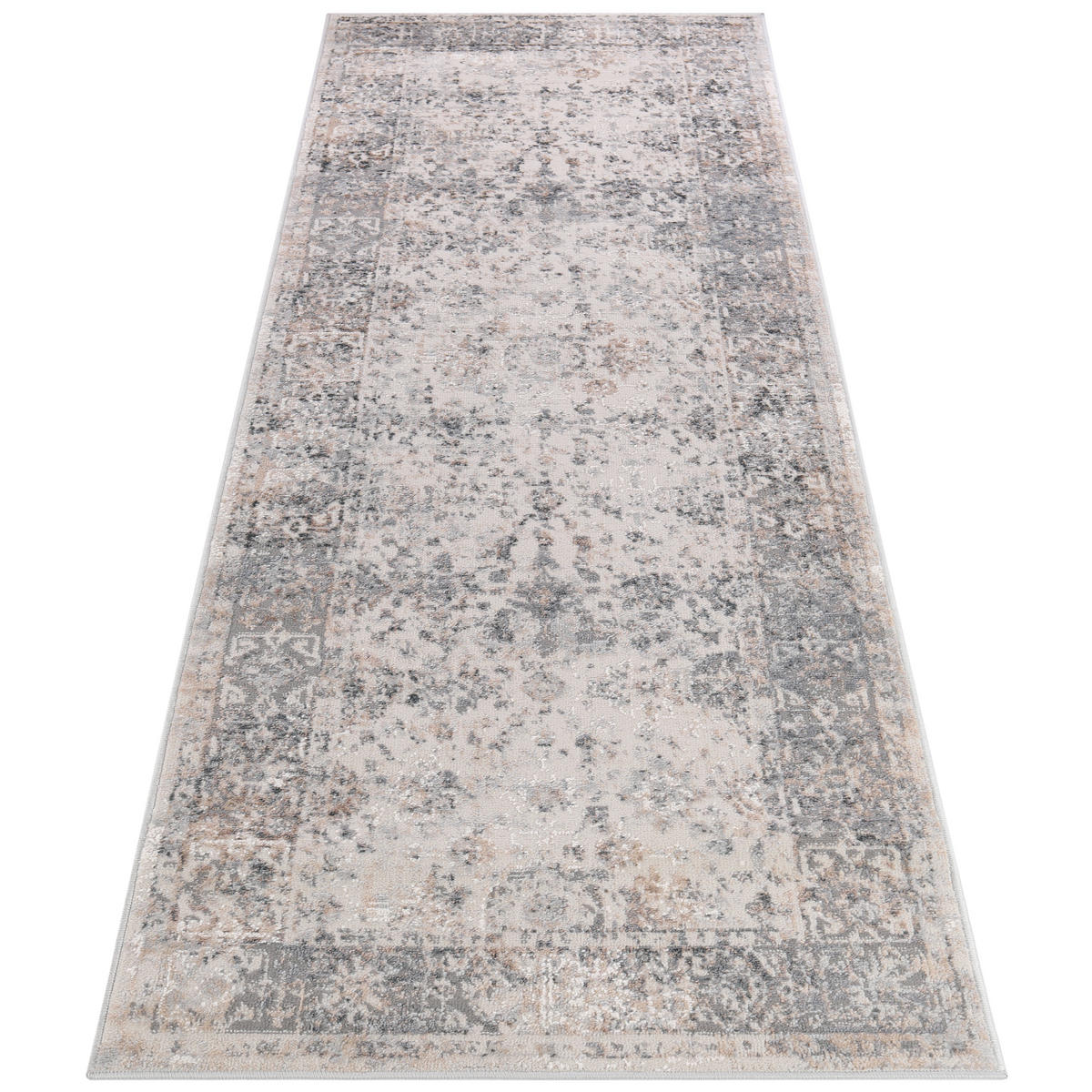 TEPPICHLÄUFER VALLEY hellgrau vintage 80/300 cm - Hellgrau, Textil (80/300cm) - Tapiso