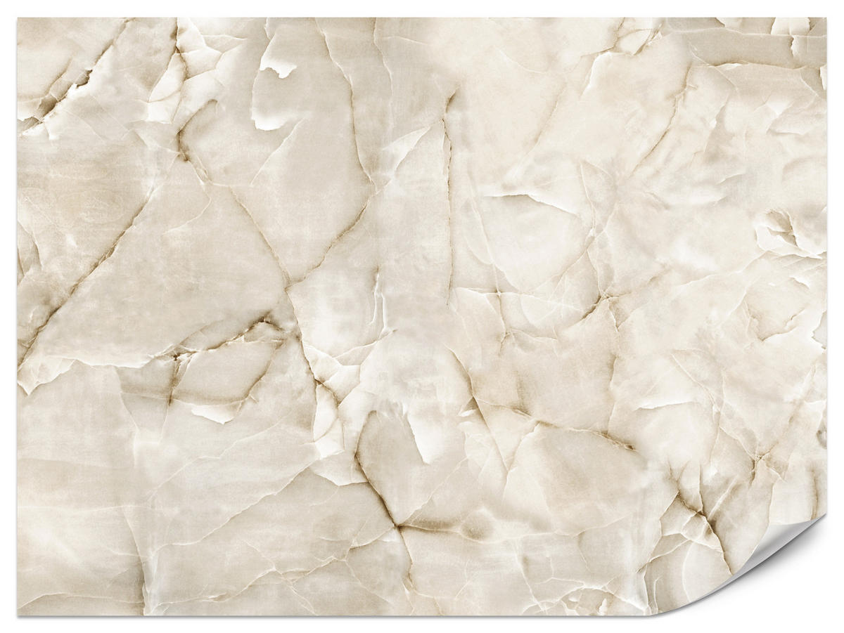 FOTOTAPETE für Wohnzimmer Beige Marmor Muster Stein 300x210 - Beige, Papier (300/210cm) - Muralo