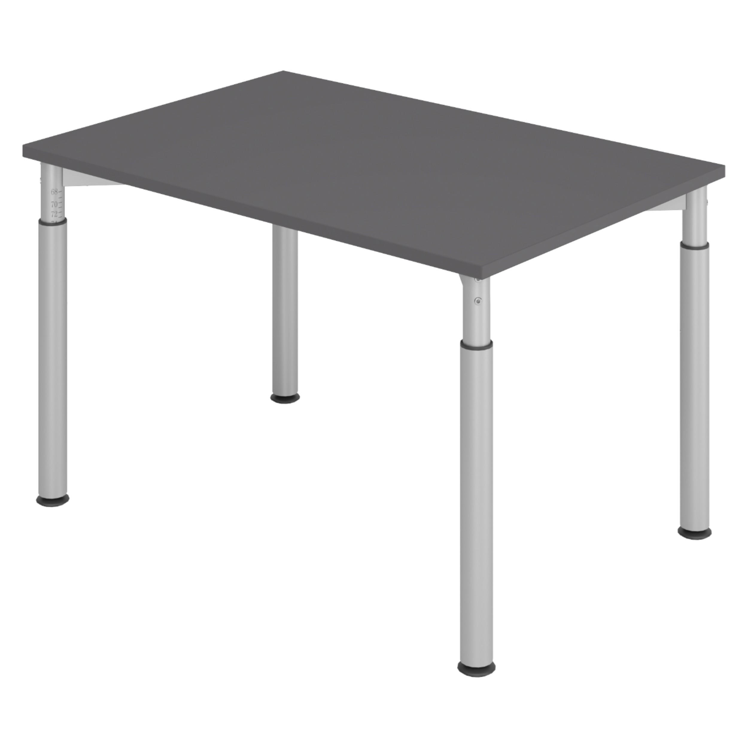 SCHREIBTISCH Serie-Y 80/120/74 cm in Graphitfarben/Silberfarben - Silberfarben/Graphitfarben, Holzwerkstoff (80/120/74cm) - bümö
