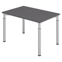 SCHREIBTISCH Serie-Y 80/120/74 cm in Graphitfarben/Silberfarben - Silberfarben/Graphitfarben, Holzwerkstoff (80/120/74cm) - bümö