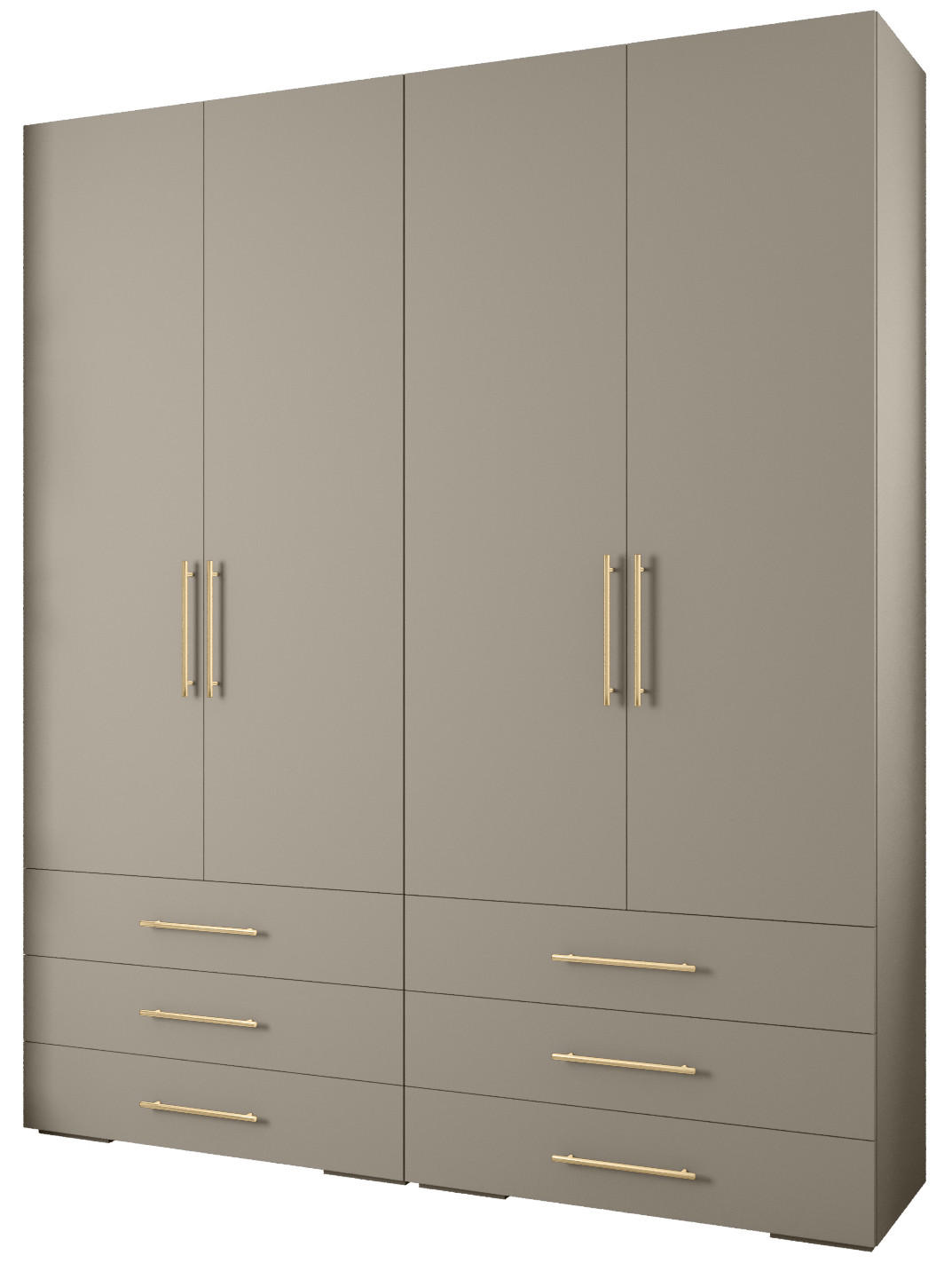 Abiks Möbel Garderoben-Set Kaschmir, Gold 200x236.7x47 cm