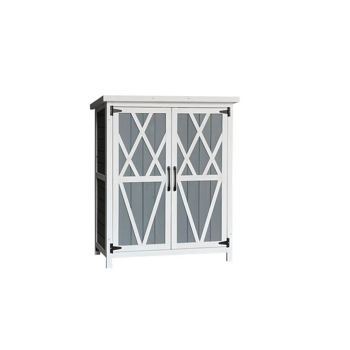 GARTENSCHRANK AUS HOLZ YANA - M - Grau, Holz (90/75/40cm) - Home Deluxe