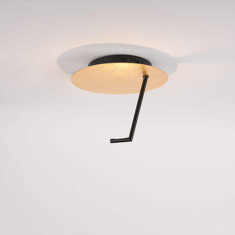 LED-WAND-/DECKENLAMPE Hook Blattgold Ø 30cm - Goldfarben, Metall (30/30/25cm) - s.luce