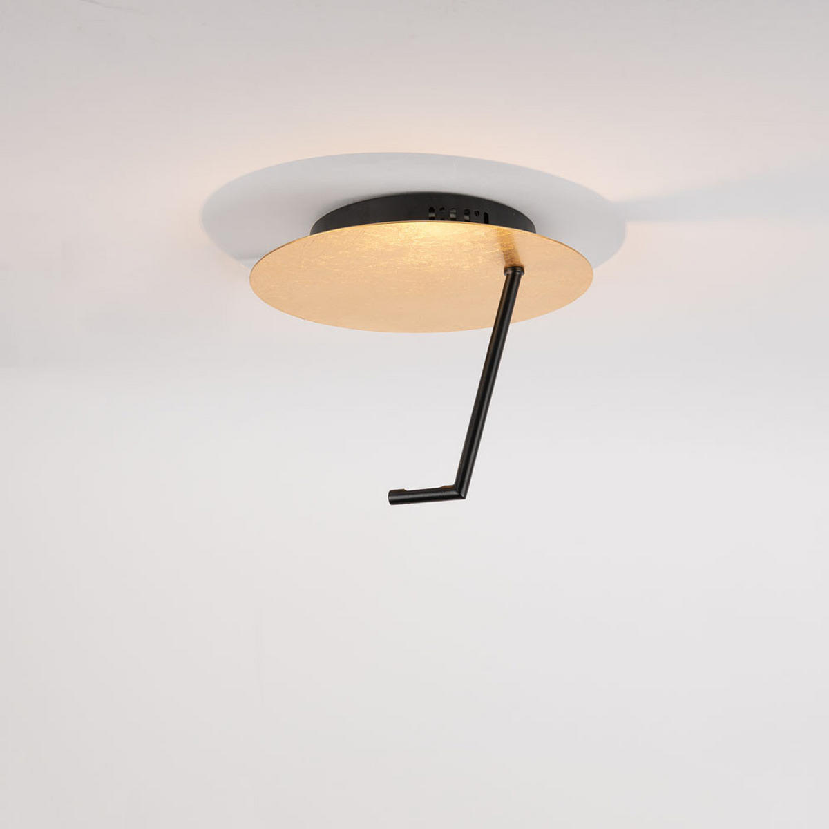 LED-WAND-/DECKENLAMPE Hook Blattgold Ø 30cm - Goldfarben, Metall (30/30/25cm) - s.luce