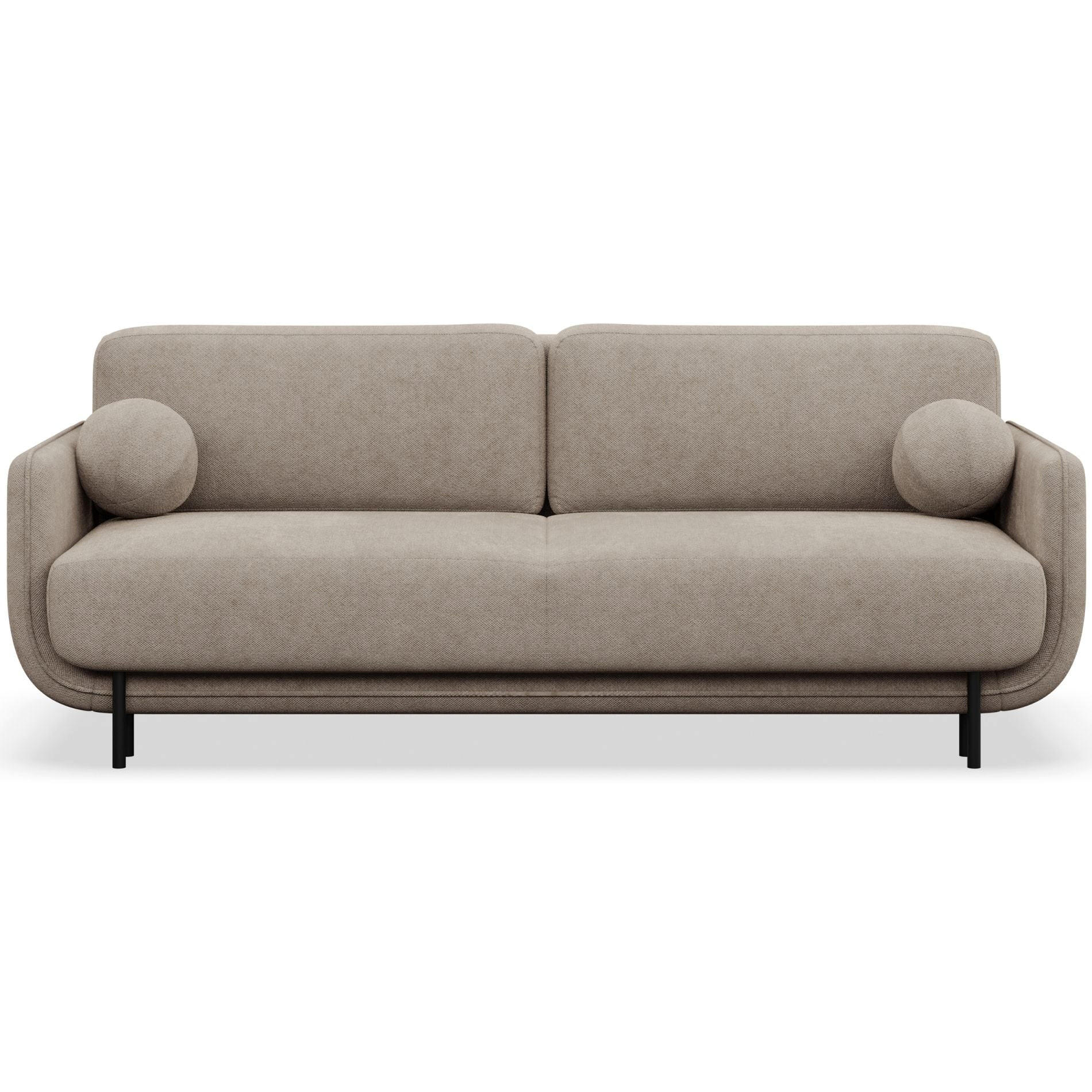 SCHLAFSOFA Ovals Beige - Beige/Schwarz, Textil/Metall (236/95/96cm) - Selsey