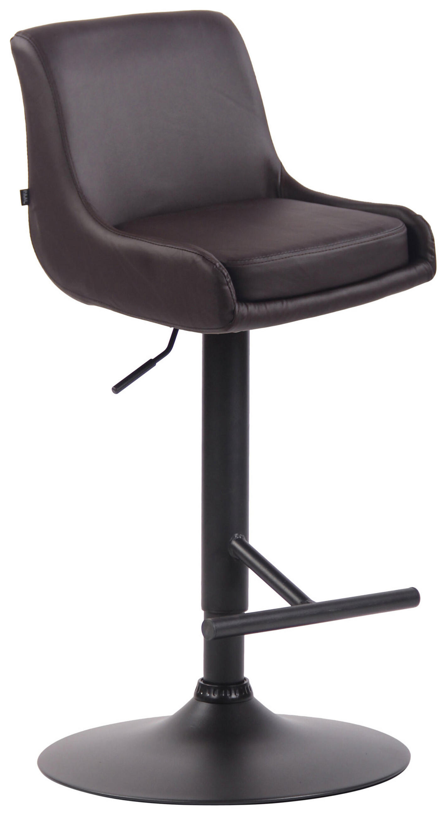 BARHOCKER Cludo, Gestell schwarz, Kunstleder Braun - Schwarz/Braun, Kunststoff/Textil (43/100/50cm) - TPFLiving