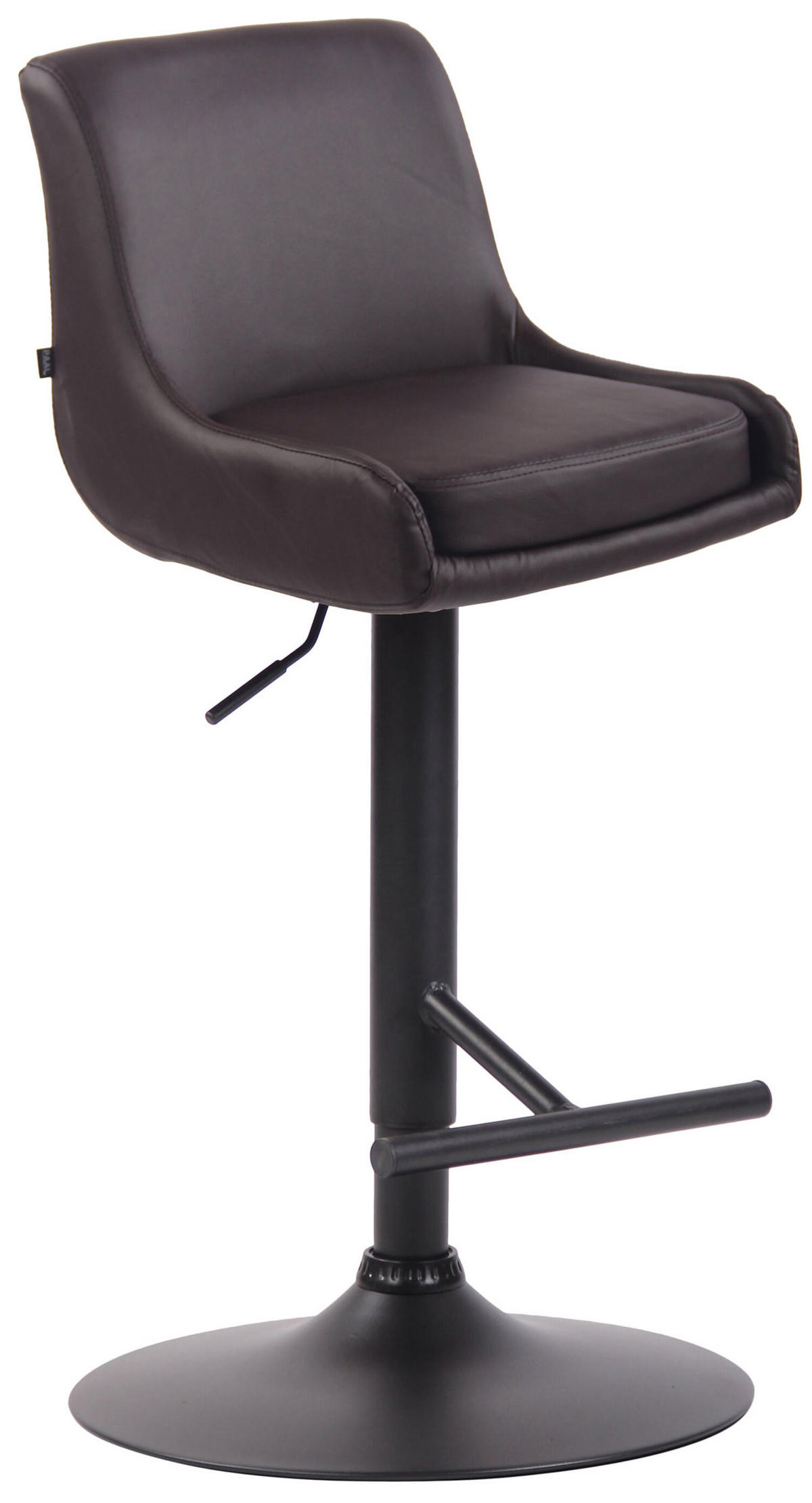 BARHOCKER Cludo, Gestell schwarz, Kunstleder Braun - Schwarz/Braun, Kunststoff/Textil (43/100/50cm) - TPFLiving