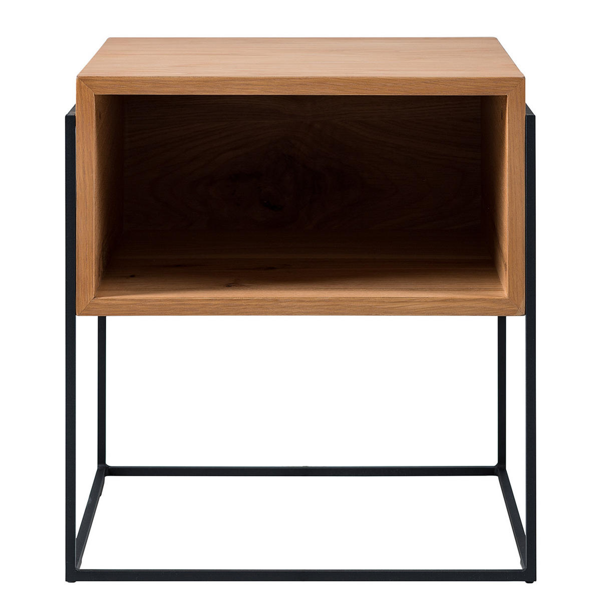 HOME24 Nachttisch Cubus - Braun, Holzwerkstoff/Metall (47/51/47cm) - home24