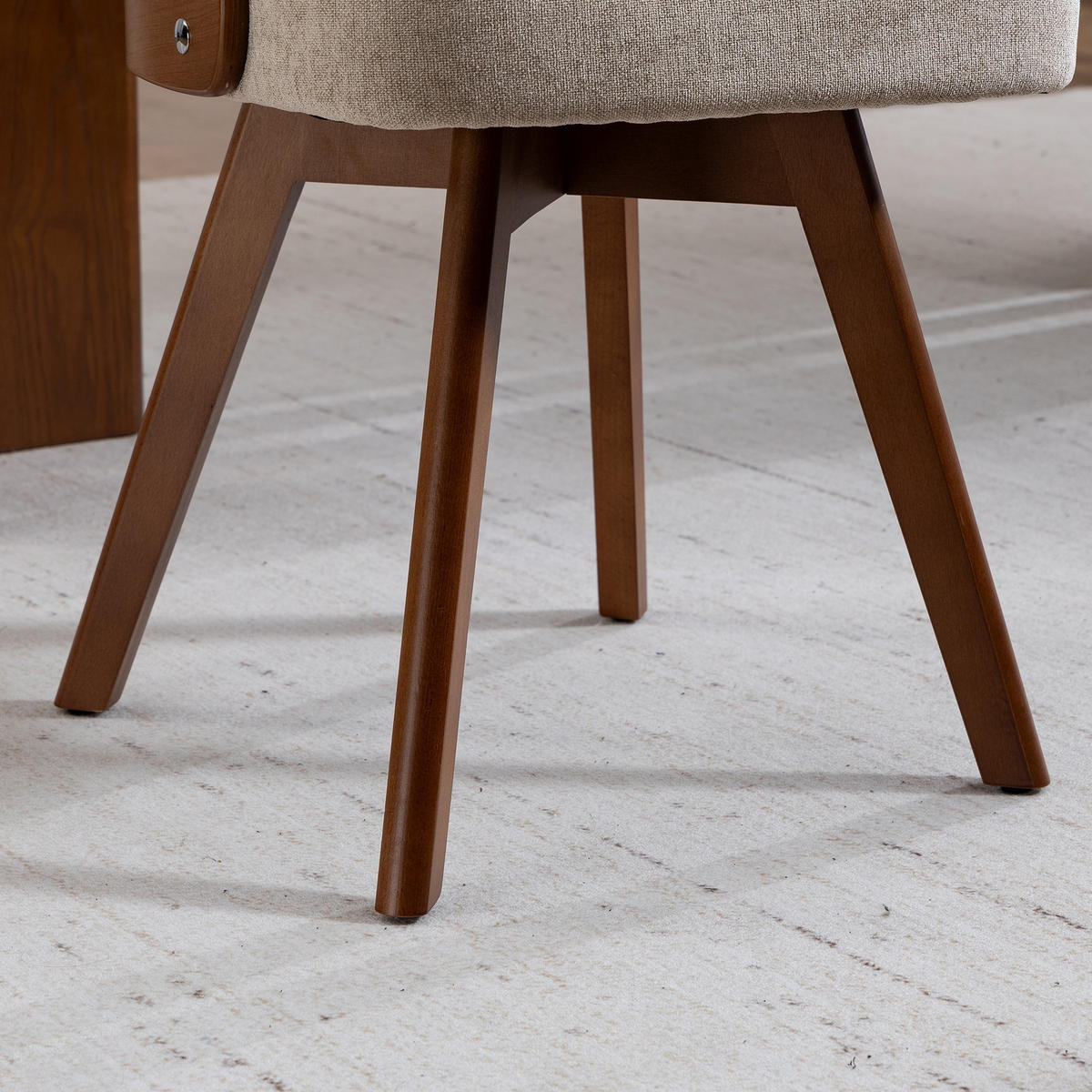 STUHL 2er-Set Esszimmerstuhl,360° drehbar,Massivholzrahmen,Leinenstoff,Braun - Braun, Holz (44/72/41cm) - LVHOM