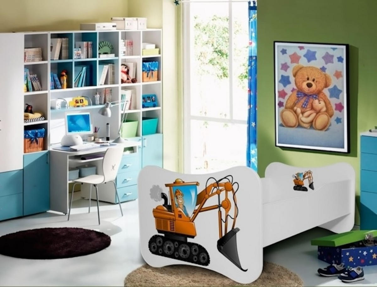 KINDERBETT Gonzalo schwarz / orange 88 / 164 / 63cm - Schwarz/Orange, Holz/Holzwerkstoff (80/160cm) - Feldmann-Wohnen