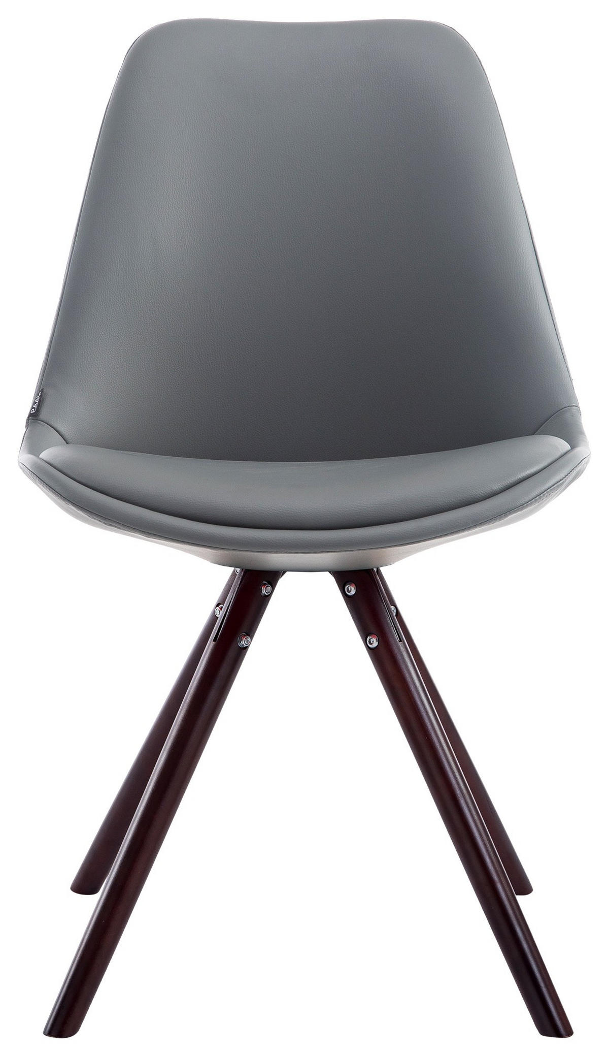 STUHL Lederlook grau - Grau/Cappuccino, Holz/Textil (48/84/56cm) - CLP