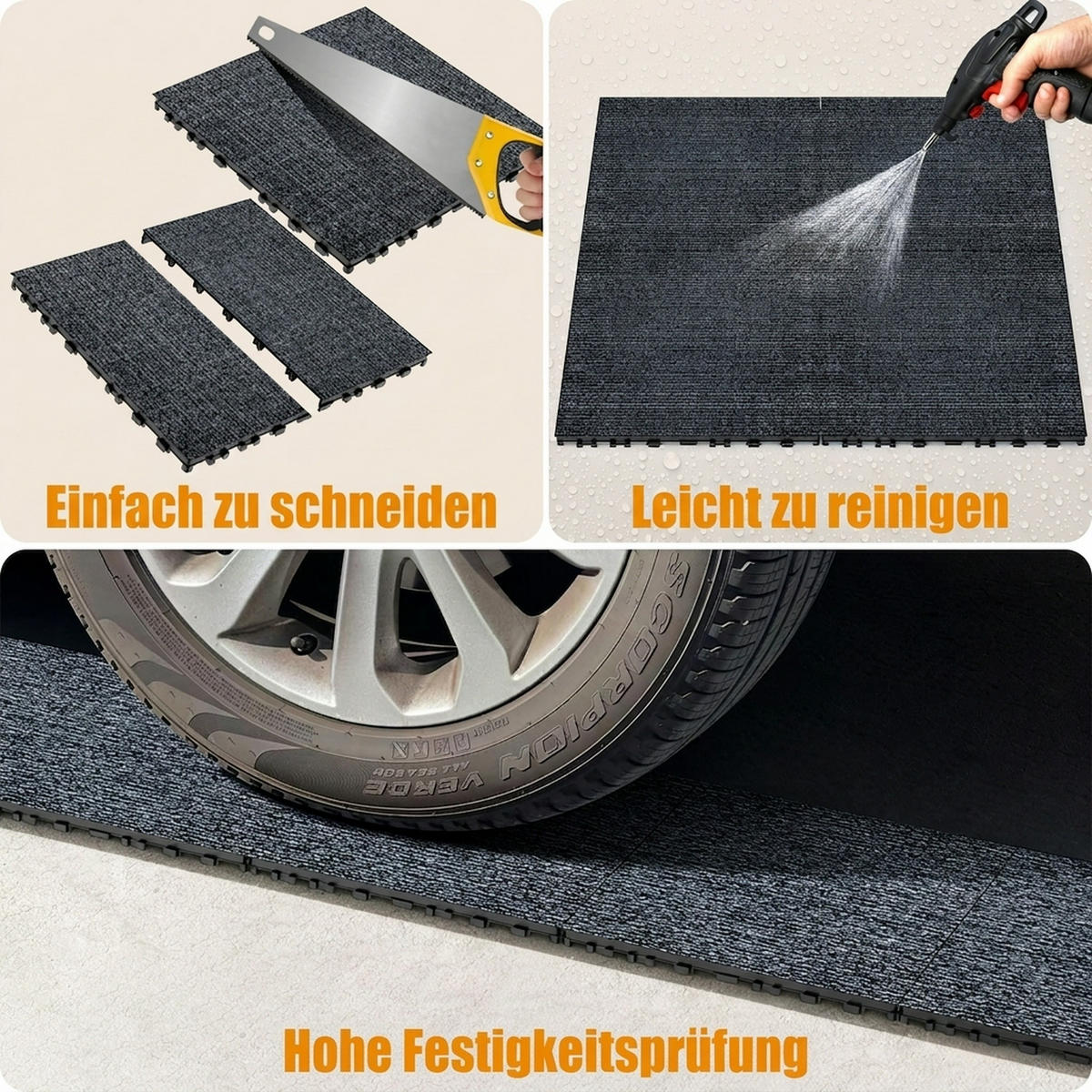 TERRASSENFLIESE 30.5/30.5/2 Grau, 12 Zoll, Plastik 36 Stück - Grau, Kunststoff (30.5/30.5/2cm) - Oxeza