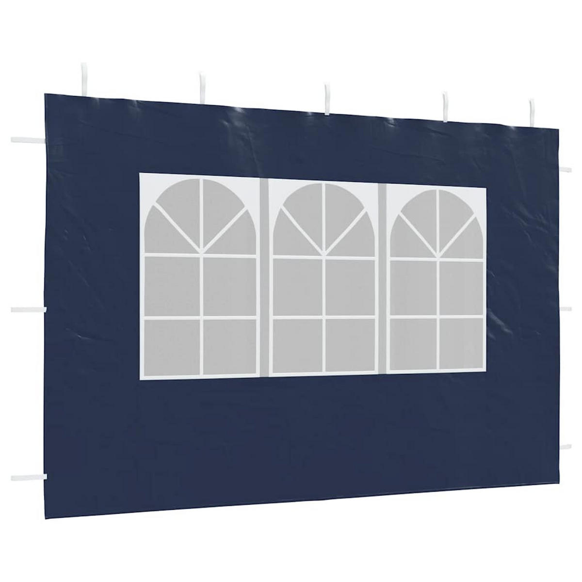 PARTYZELT-SEITENWÄNDE 2 Stück Mit Fenster Pe Blau - Blau, Kunststoff (300/195cm) - vidaXL