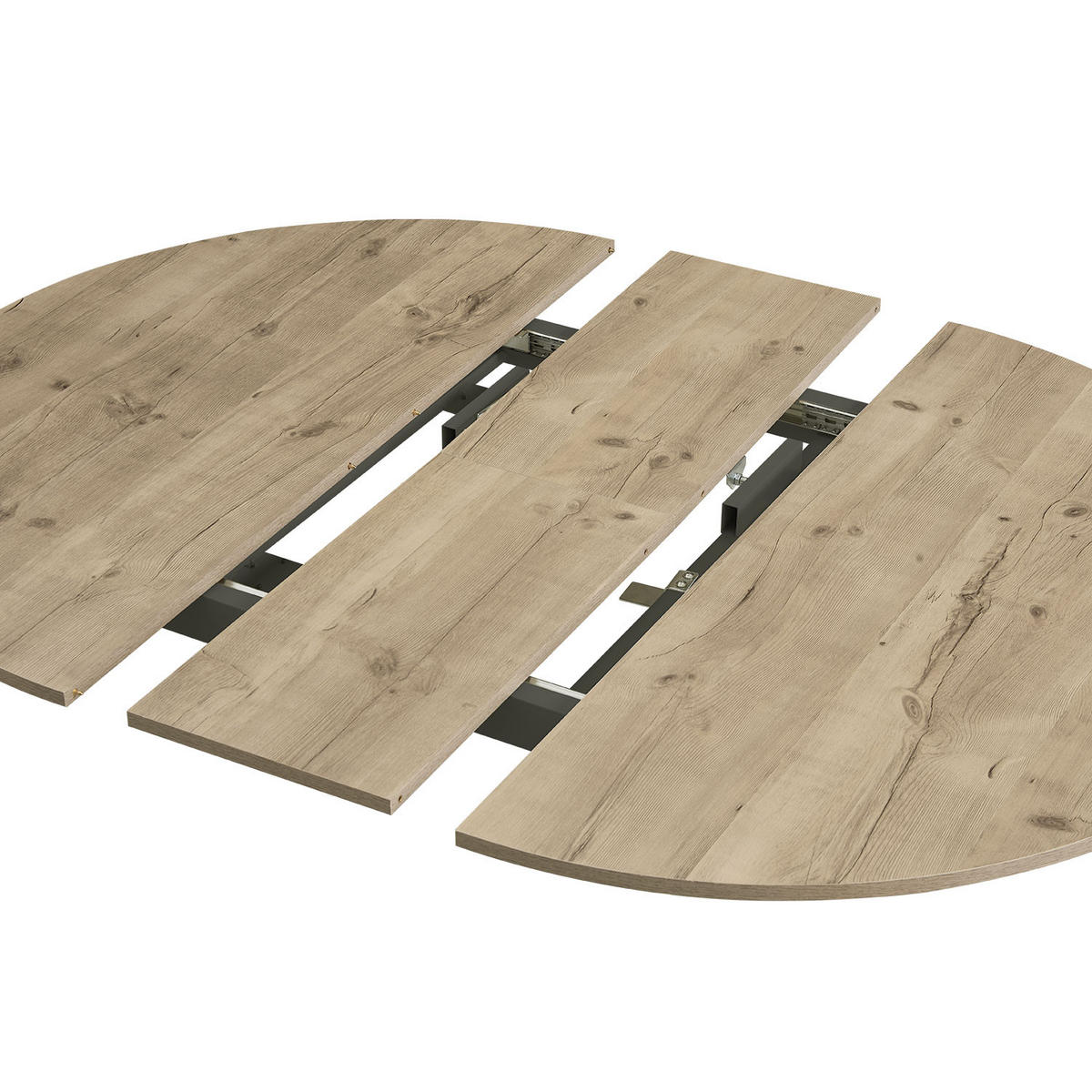 ESSTISCH TILL 120-150/120/76 cm Rund Sandeiche - Schwarz/Eiche San Remo, Holzwerkstoff (120/120/76cm) - B&D Home