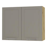 KÜCHENHÄNGESCHRANK Kvantum W3/90 Beige Matt / Eiche Artisan Matt 90 / 32,5 / 72cm - Beige/Eiche Artisan, Holz/Holzwerkstoff (90/72/32.5cm) - Feldmann-Wohnen