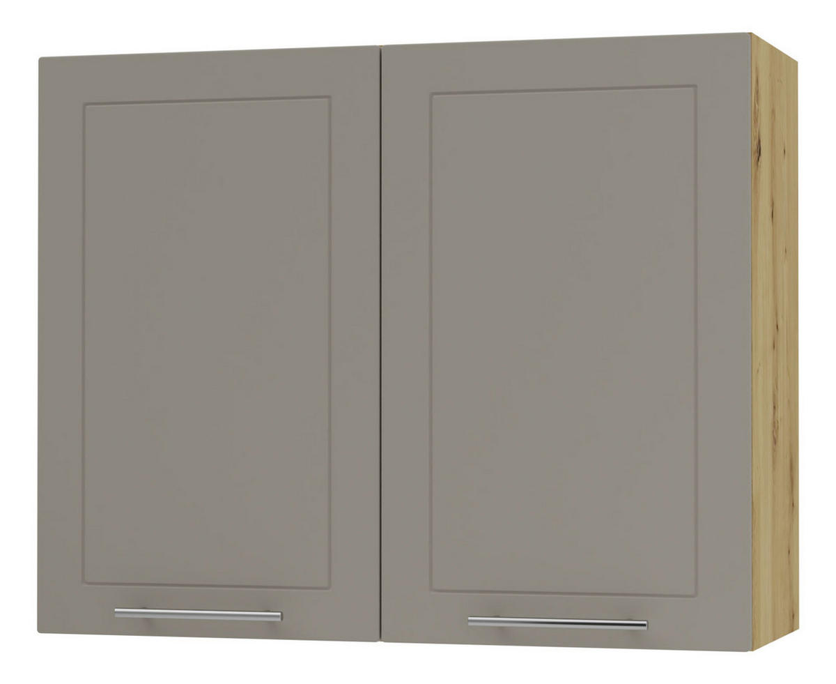 KÜCHENHÄNGESCHRANK Kvantum W3/90 Beige Matt / Eiche Artisan Matt 90 / 32,5 / 72cm - Beige/Eiche Artisan, Holz/Holzwerkstoff (90/72/32.5cm) - Feldmann-Wohnen