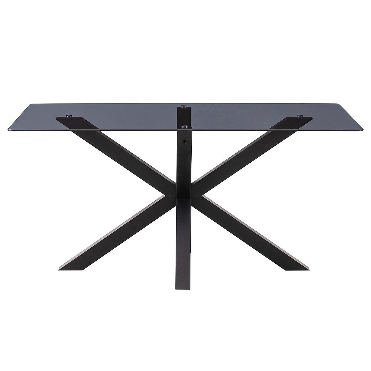 ESSTISCH - Glas / Massivholz - Eiche - Eichefarben/Schwarz, Glas/Holz (90/160/76cm) - home24