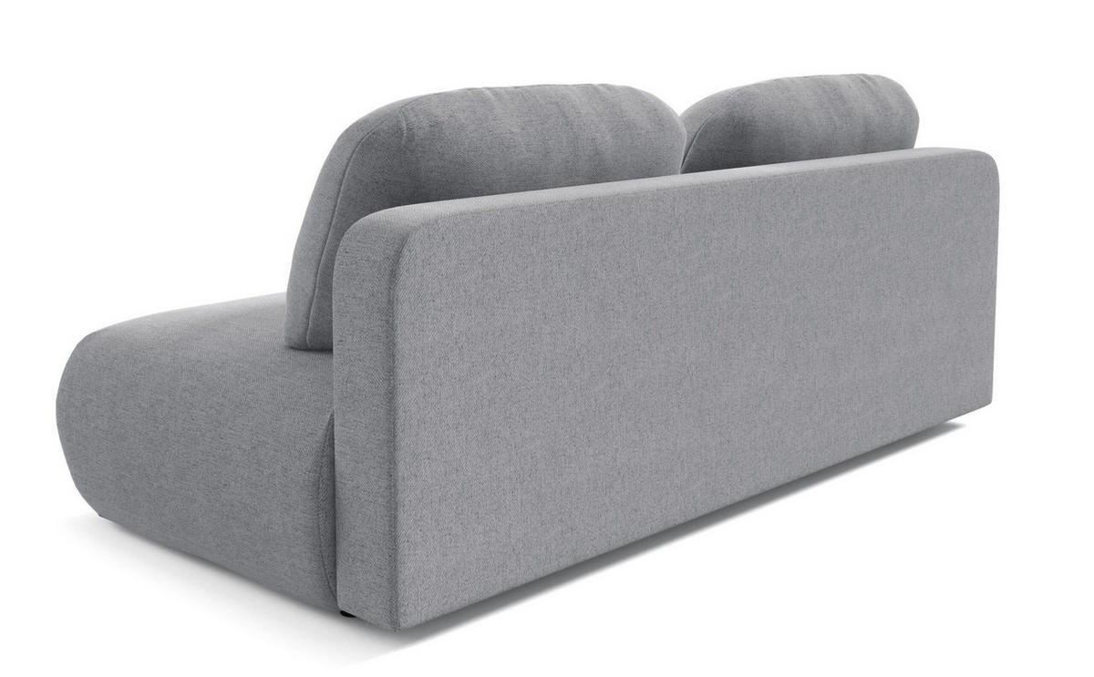 SCHLAFSOFA OTO, Sofa mit Schlaffunktion und Bettkasten, Farbe: Grau, Velourstoff - Grau, Textil (206/90/92cm) - Sepro Meble