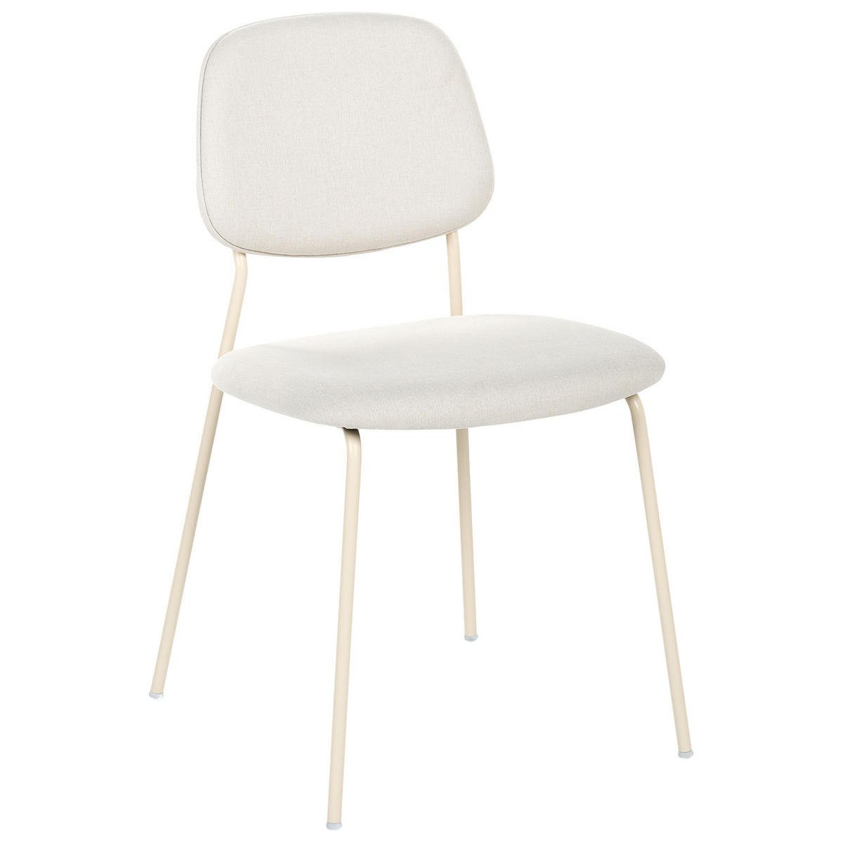 ESSZIMMERSTUHL 4er Set Stoff Cremeweiß Riley - Beige/Weiß, Textil/Metall (48/83/52cm) - Beliani