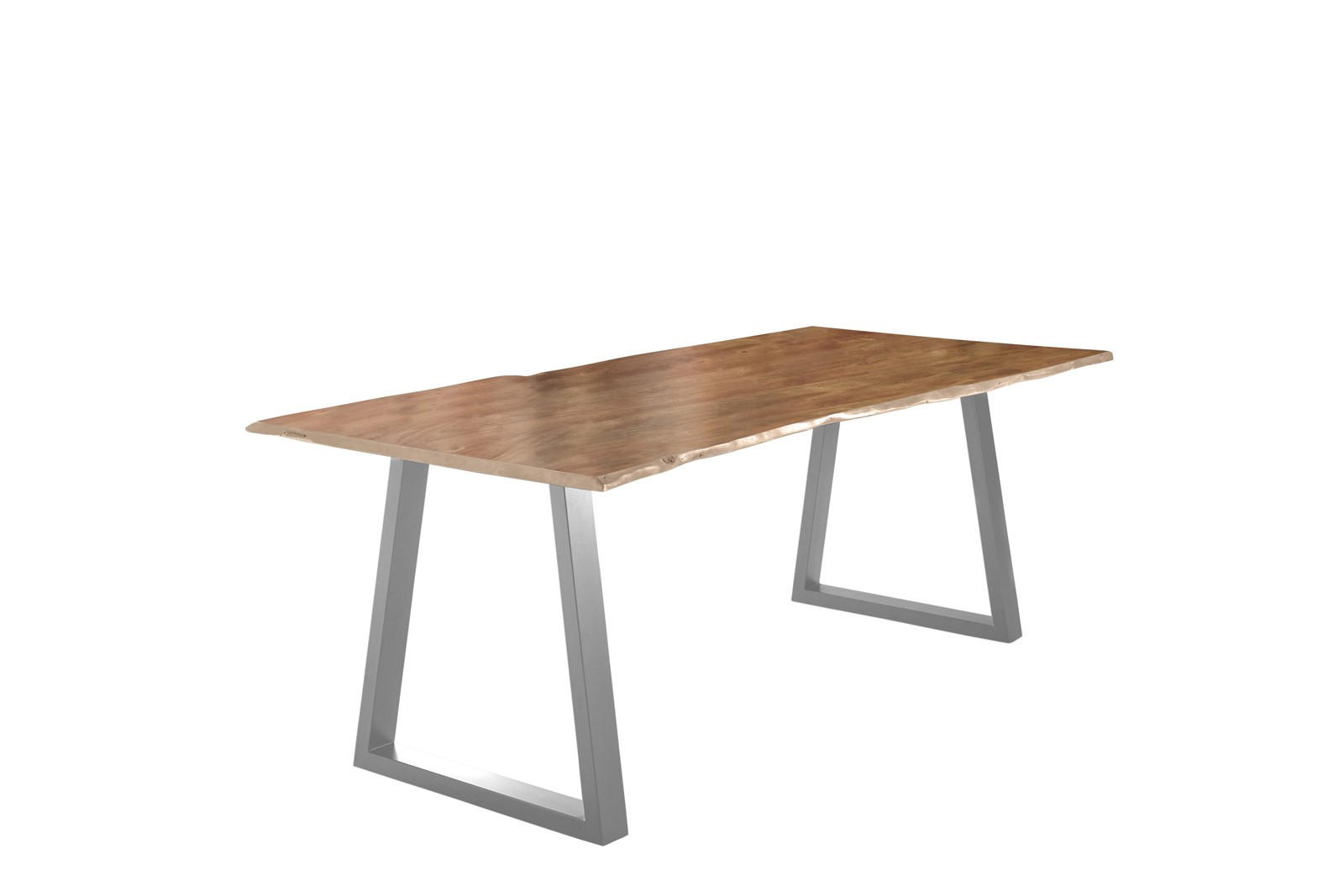 ESSTISCH LUBIN - Beige/Silberfarben, Holz/Metall (100/220/77cm) - SAM