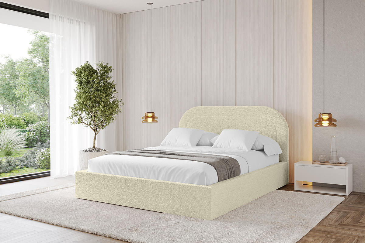 POLSTERBETT mit Bettkasten und Lattenrost, Bett mit Matratze H3/H4 - LERAY 200x200 Beige - Taupe, Holzwerkstoff/Textil (200/200cm) - ALTDECOR