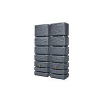 WANDTANK-SET 700 L graphite grey 2 x 350 L inkl. Verbindungsset - Grau, Kunststoff (130/184/39cm) - 4rain