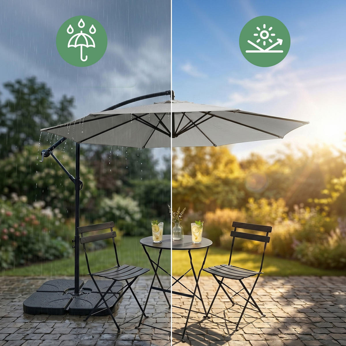 SONNENSCHRIM Grau 245/300 cm - Schwarz/Grau, Metall (300/300cm) - Akord