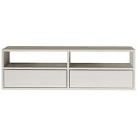 TV-LOWBOARD hängend, 2 Klappen und Ablagen, Weiß, 100 cm - Weiß, Holzwerkstoff (100.6/30/30cm) - Selsey